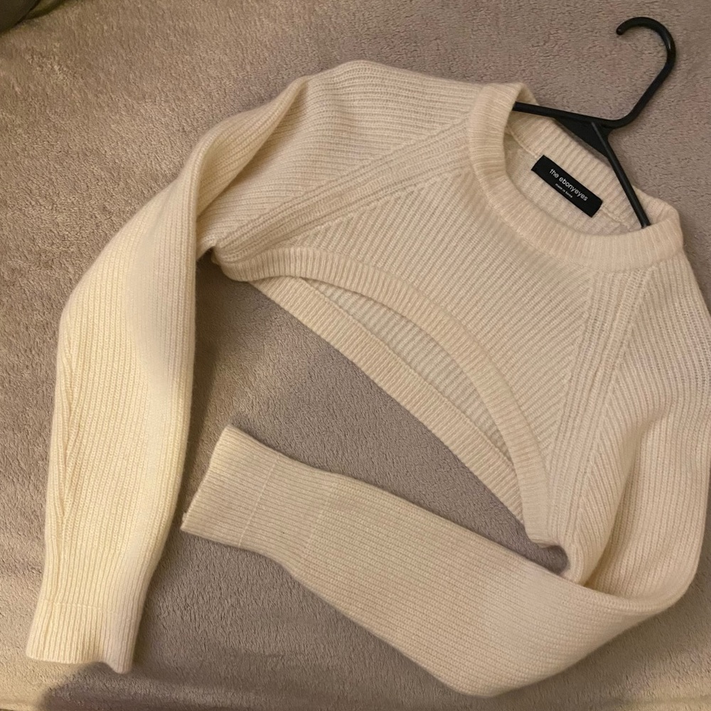 The Frankie Shop Super Crop Bolero Ivory Cream EMILY IN PARIS EXACT wool sweater